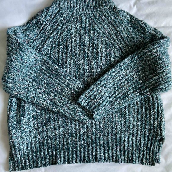 Teal Tweed Turtleneck by Urban Outfitters - Picture 6 of 6